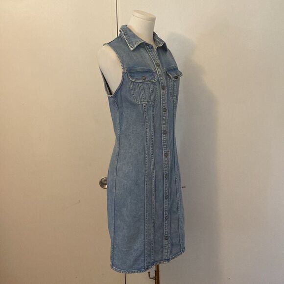 Lee Sleeveless Light Denim Mini Dress Size XS - Picture 6 of 14
